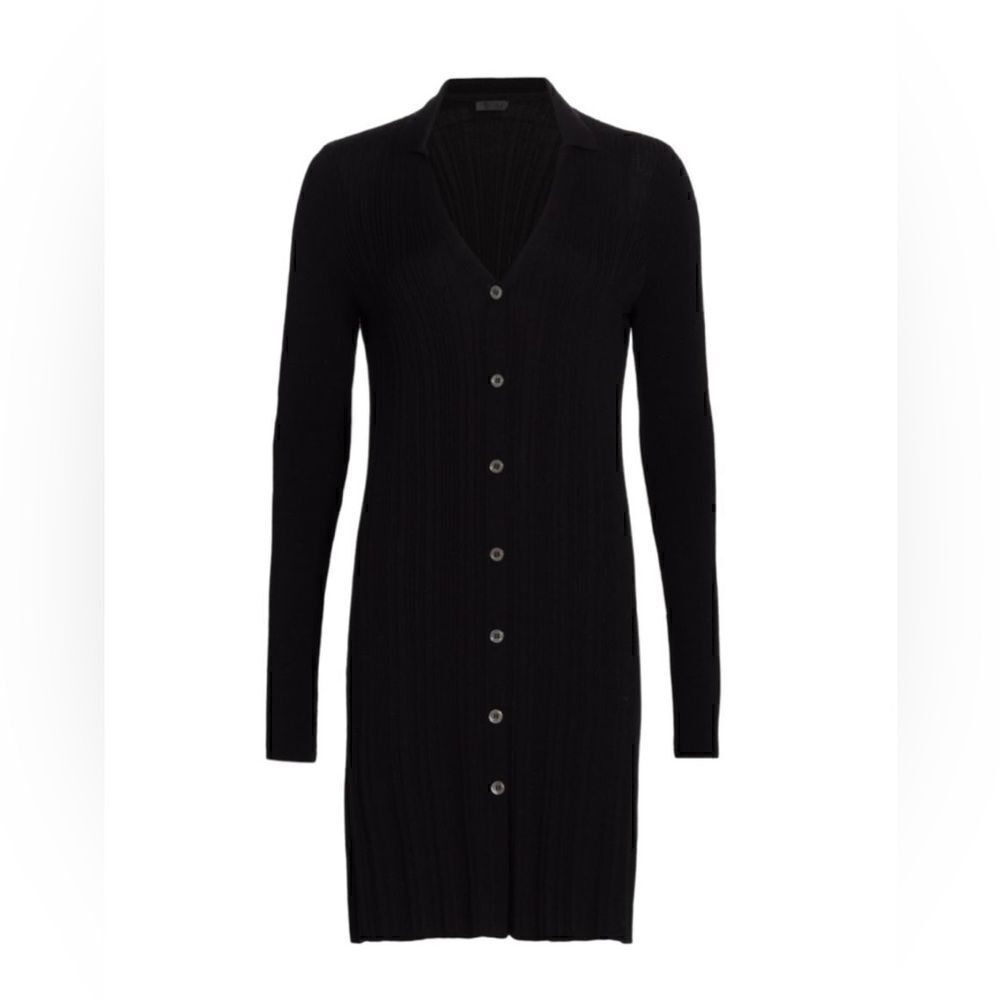 ATM ANTHONY THOMAS MELLILO Polo button Front Black sweater dress NWT. XS - Picture 3 of 9